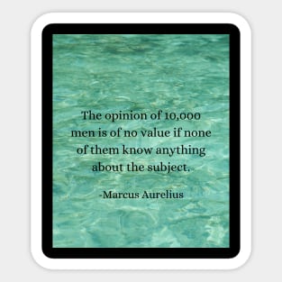 Marcus Aurelius: Value of Knowledge Over Numbers Sticker